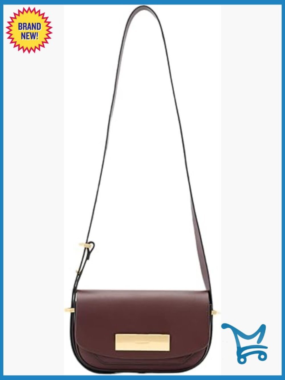 Leather Satchel Crossbody Bag with Adjustable Strap and Multiple Pockets
